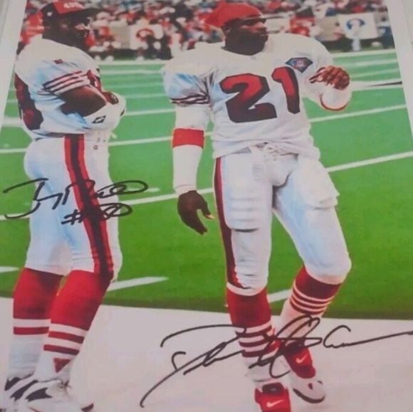 SAN FRANCISCO 49ERS 8.5x11 GLOSSY🏈POSTER JERRY RICE🌟& PRIME DEION🌟 SANDERS!🔥 - Picture 12 of 13